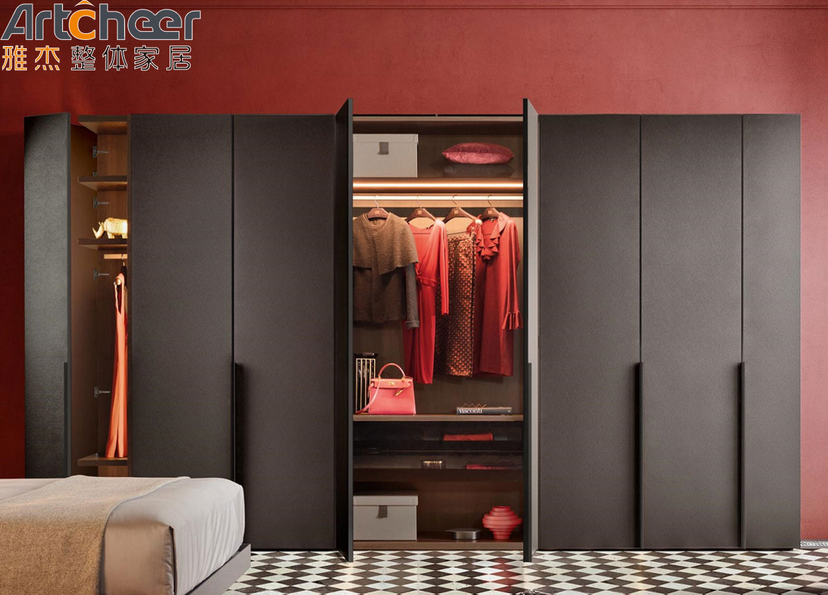 Modern Wooden Wardrobe Almari Furniture Portable Closet For Bedroom Storage