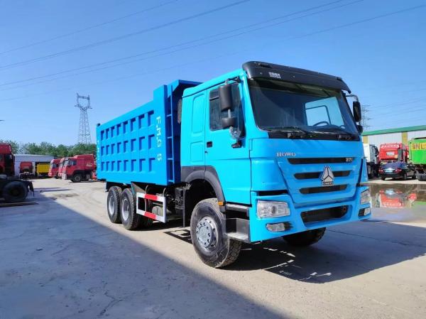 10tires 336HP Secondhand Peacock Blue Sinotruck HOWO 6*4 Dump Truck Euro 3/4/5