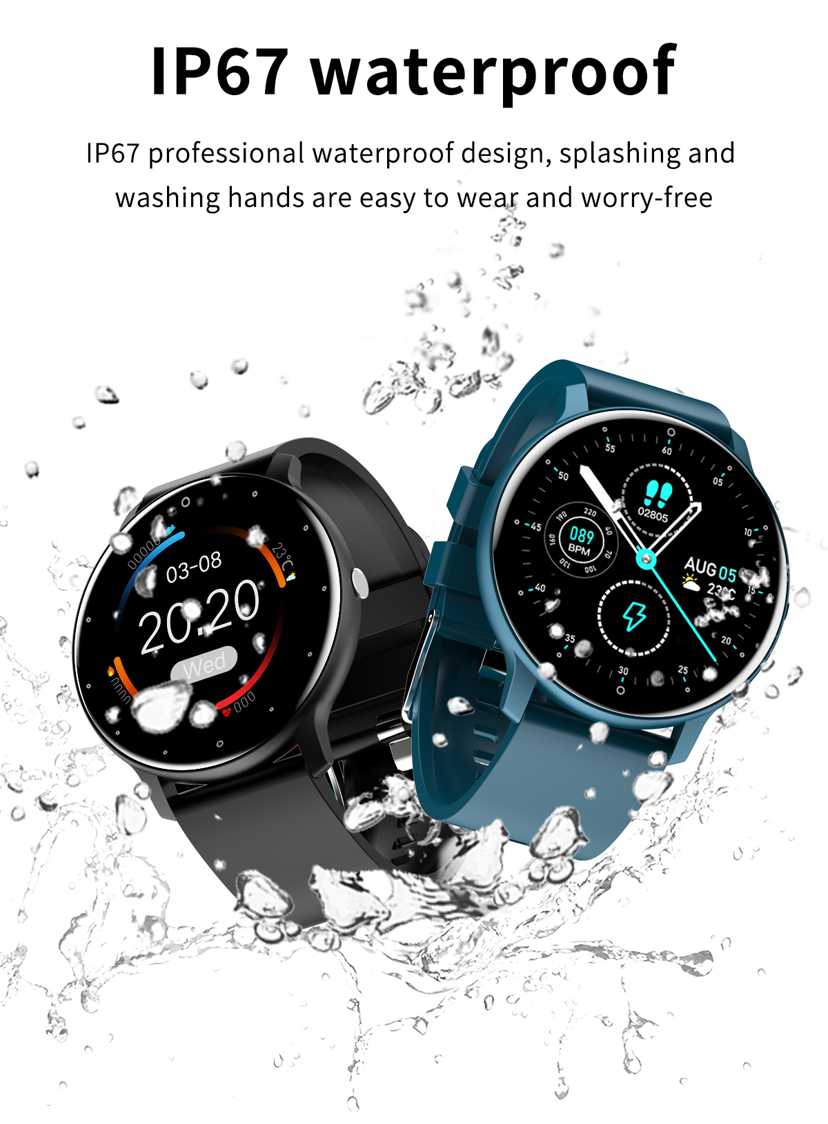 HL02 Smart Watch Activity Tracker ZL02 Touch Screen Customized Logo