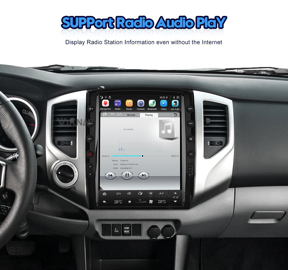 Viknav Car Radio For TOYOTA Tacoma HILUX (2005-2015) 13.6 inch PX6 2 din Android GPS Navigation Stereo Receiver Tape Rec