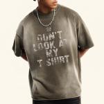 320Gsm Acid Wash Oversized T Shirt Tee Cotton Heavyweight T Shirt Vintage Sun