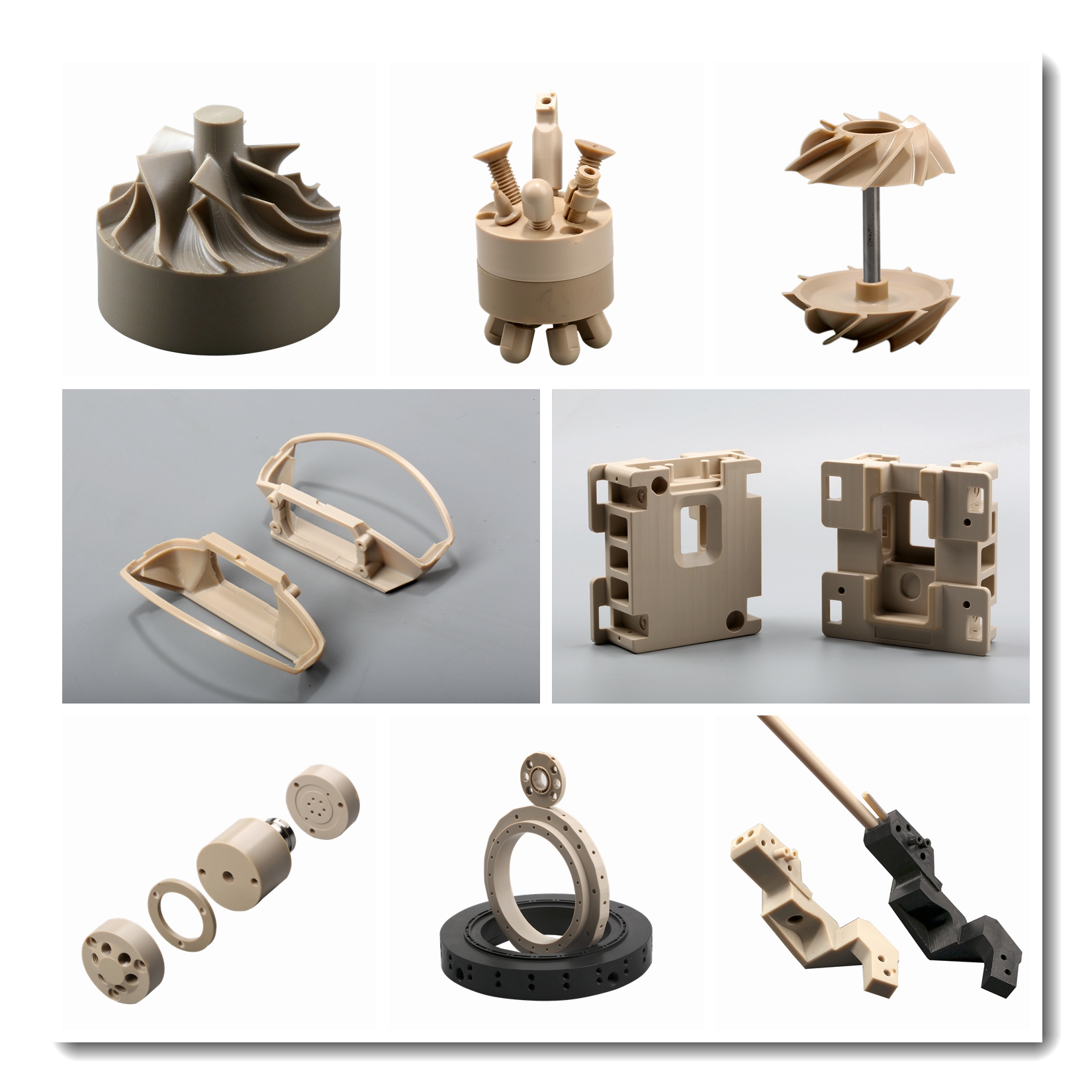 Industrial Plastic Impeller Cnc Prototype Service , Precision Cnc Machining Services OEM