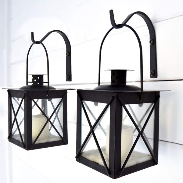 Decorative Iron Metal Wall Hook Plant Hanger Bracket Flexible Hook Lantern Wall Hanger for Hanging Plants Outdoor