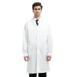 Pharmaceutical Factory White Unisex Lab Coat Long Sleeve Collar For Adults