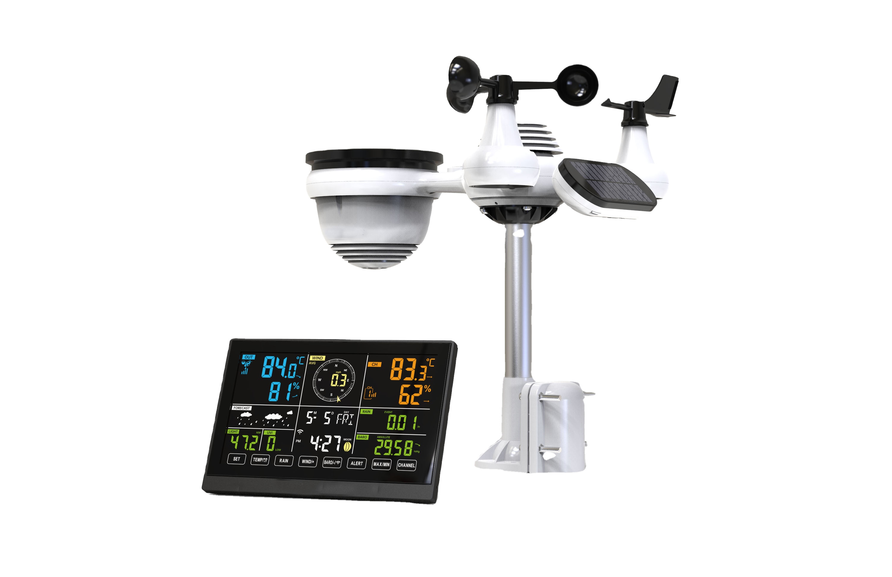 LCD Display Wireless Automatic Weather Station Wireless Forecast Station For Forecasting
