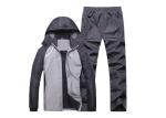 Durable Grey Sports Team Uniforms Elastic Ribbed Waistline With Detachable Hat
