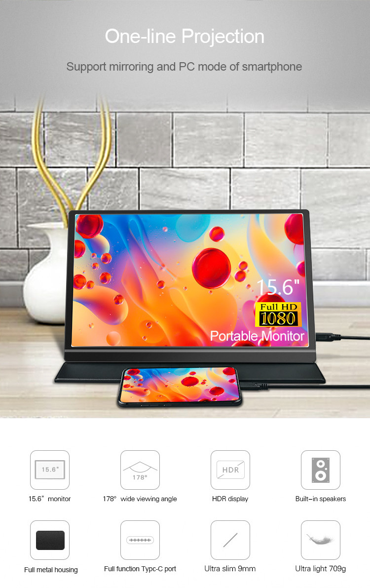 250cd/M2 Portable Touch Monitor