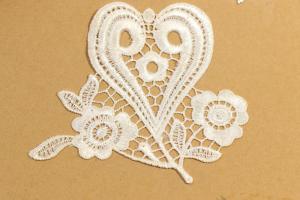 China Burgundy Bridal Lace Appliques Multiusage Polyester Shinny Yarn Material wholesale