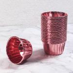 Non Toxic Rose Gold Foil Cake Cups , Paper Baking Cups 40MM Height