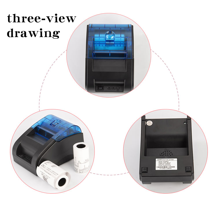 Stock High Speed Pos 80mm Desktop Receipt Printer Standard DC 9v-2a Adapter for Market