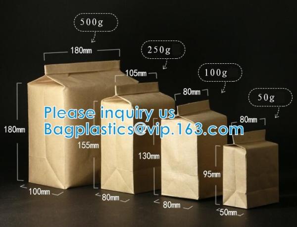 Quality Kraft Paper Side Gusset Bag Open Top Heat Sealing For Snack Cookie Tea Take Out for sale
