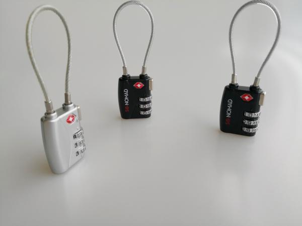 Black TSA 719 Travel Cable Lock / 3 Number TSA Cable Luggage Lock 35.1g