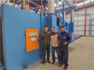 China Roller Conveyor Blast Machine For Metal Sheet Cleaning wholesale