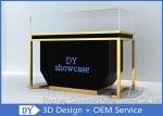 Matte Black Wood Stain Steel Jewellery Counter Display With Lights
