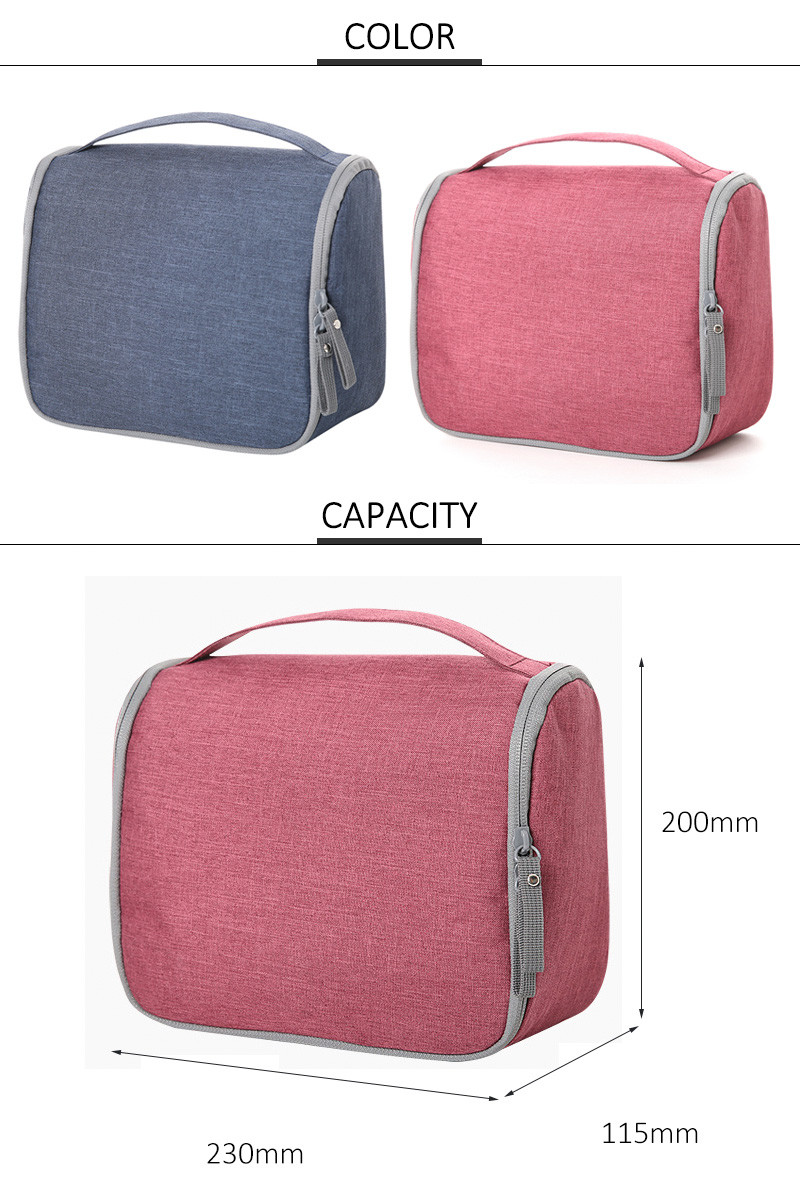Travel Portable Zipper Polyester Camping Makeup Bag