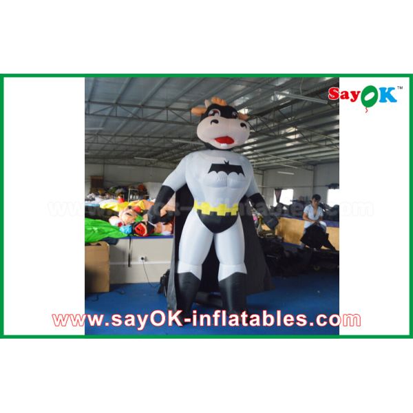 Blue / Red Inflatable Superman Cow Customized Animal Character Inflatable Model