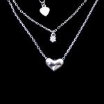 Minimalist Style Heart Shaped Necklace / 925 Silver Jewellery Pearl Chain