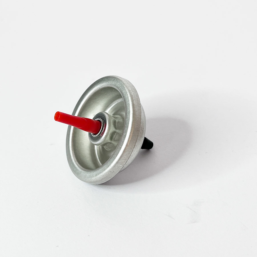 Metal & Plastic Gas Refill Valve with Red Plastic Butane Gas Stem