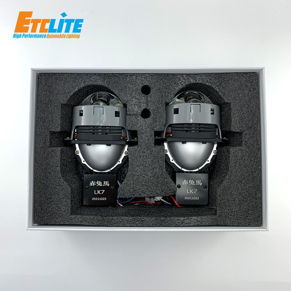 Bi LED Reflector Lens Headlight Lamp Universal 3 Inch Retrofit Low High Beam
