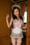 Black Polyester Sexy Blue Maid Costume Lingerie Lace Sexy Underwear With