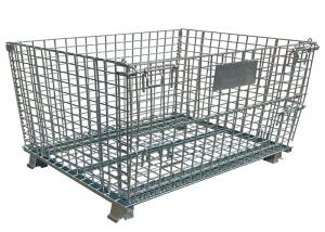 China 50x50mm Mesh Stackable Storage Bins , 6mm Industrial Wire Container wholesale