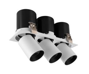 China 3x12W LED360 degree rotating down light Living room Shop Clothing store retractable recessed ceiling spotlights wholesale