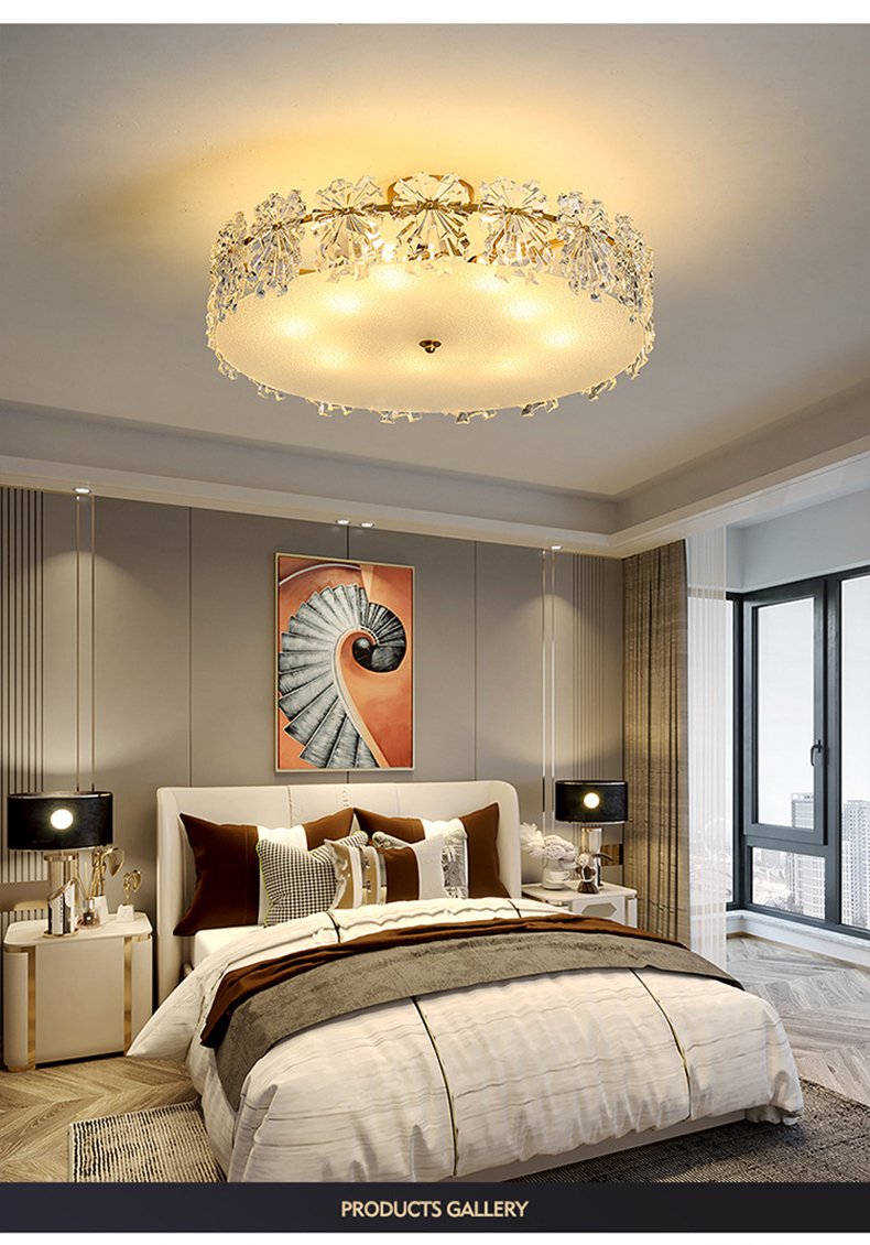 Transparent Glass Led Chandelier For Living Room Foyer Hall Luxury Ceiling Lamp Decor Kitchen leaf chandelier(WH-CY-250)