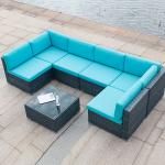 Outdoor Indoor Patio Garden Balcony Pool Furniture Woven Rattan Sectional