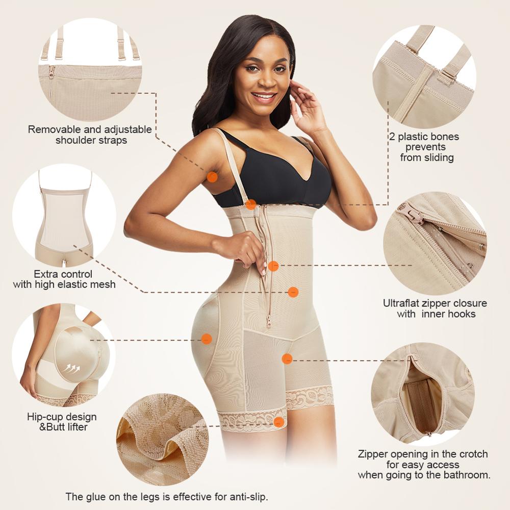 Customized Logo Printing 5XL Thermal Waist Trainer Zipper Tummy Shaper for Women