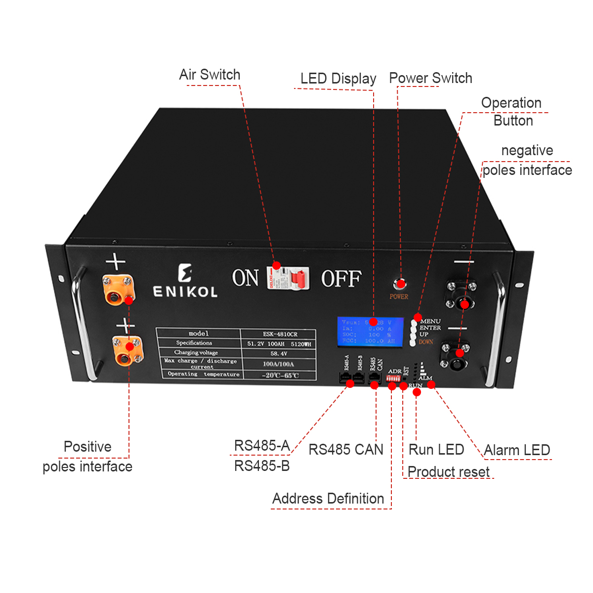 Energy Storage 24V 48V Lifepo4 Golf Cart Battery 200ah 100ah Lithium Iron Battery