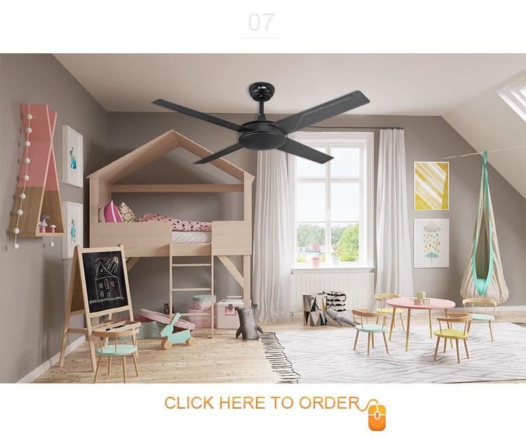European Style Commercial Engineering Ceiling Fan Metal Blade for Silent Living Room