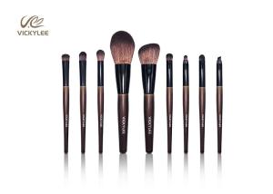 China 9 In1 Wooden Handle 7.4 inch Facial Makeup Brushes wholesale