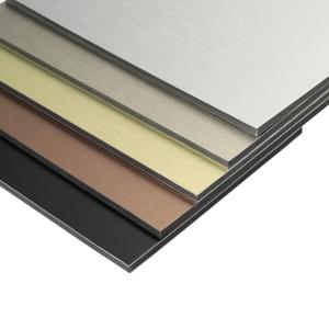 China 2440mm Silver Brushed Aluminum Composite Panel With 10-Year Warranty wholesale