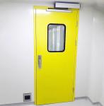Yellow Pharmaceutical Clean Room Door 40mm thick Single Leaf Swing Door 304 SS
