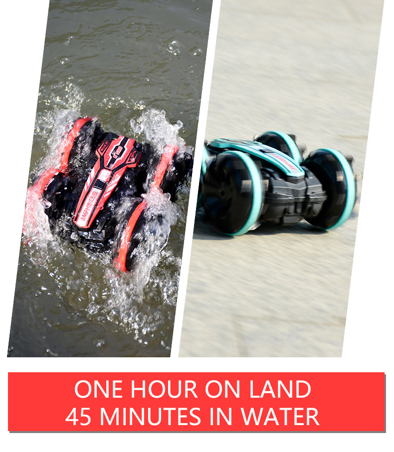 Experience the Ultimate Adventure with the 2.4G Double-Sided Amphibious Stunt Vehicle