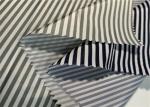 55GSM 290t Black And White Striped Polyester Fabric