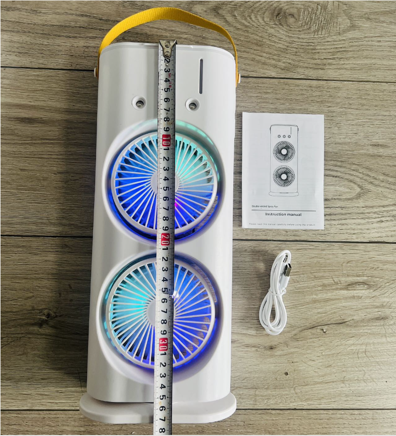 Household White Dual Fan Air Cooler with Remote Control and Cooling Function