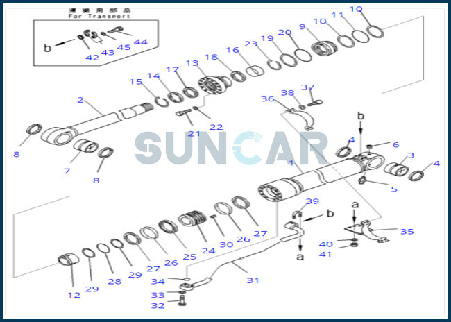 707-99-72061 7079972061 Boom Cylinder Service Kit Fits PC490-10 PC490LC-10