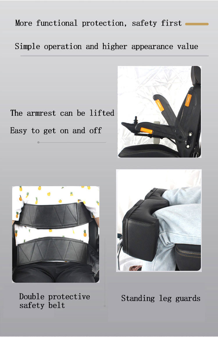Adjustable Medical Transport Wheelchair Foldable Electric Lightweight Wheelchair 101kg