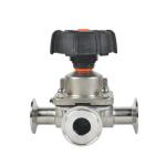 Stainless Steel Sanitary Tri-Clamp 3-Way Diaphragm Valve for Customized