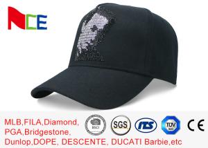China Rhinestone Cotton 5 Panel Baseball Cap Sun Proof 58cm For Adult Eco Friendly wholesale
