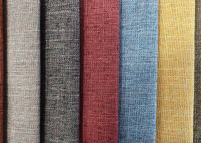 Dyed Polyester Woven Fabric 260gsm Plain Grey Upholstery Textile