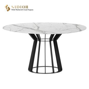 China Light Luxury Small Round Marble Dining Table Artificial OEM ODM wholesale