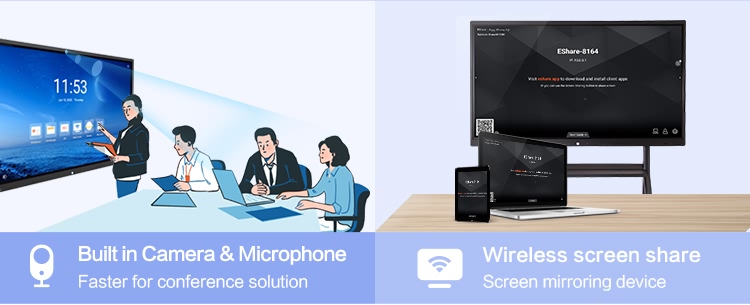 Business 65 Inch Touch Screen , Infrared Interactive Flat Panel Display