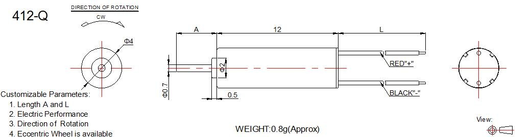 Micro Coreless DC Motor 1.5v - 3v 4mm Diameter RoHS Material For RC Models