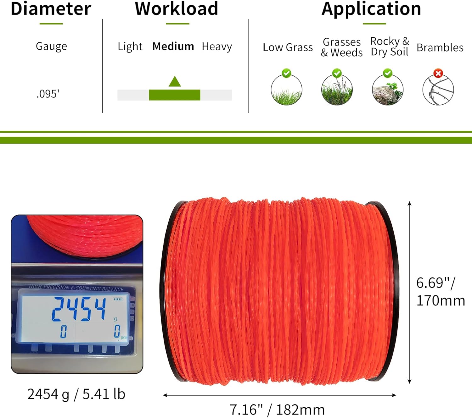 Heavy Duty Trimmer Line Weeder Twist Rope for Lawn Trimmer