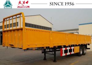 China 2 Axles Side Wall Trailer , Flatbed Equipment Trailer 40000 Kgs Payload wholesale