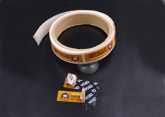 Custom high quality anti counterfeit void warranty seel labels stickers