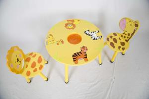 China Wooden Animal Themed Childrens Table And Chairs With Hidden Pocket wholesale