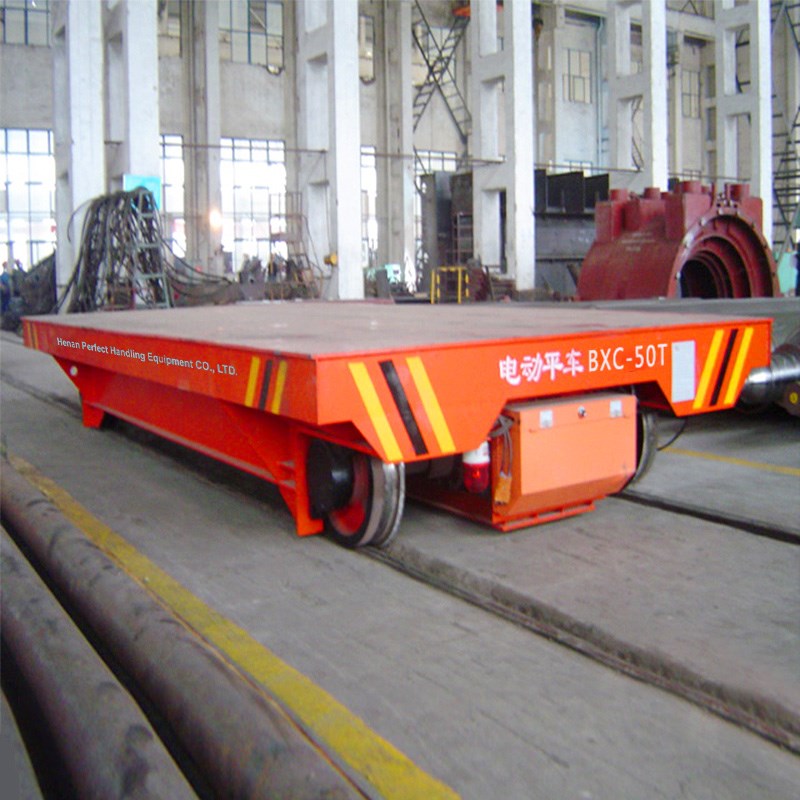  battery powered transfer flat cart on rail